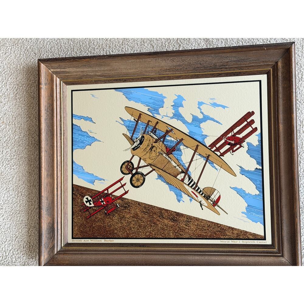 WWI Sopwith Camel Mirror Wall Art 25x21 Framed Aviation Print Biplane Decor